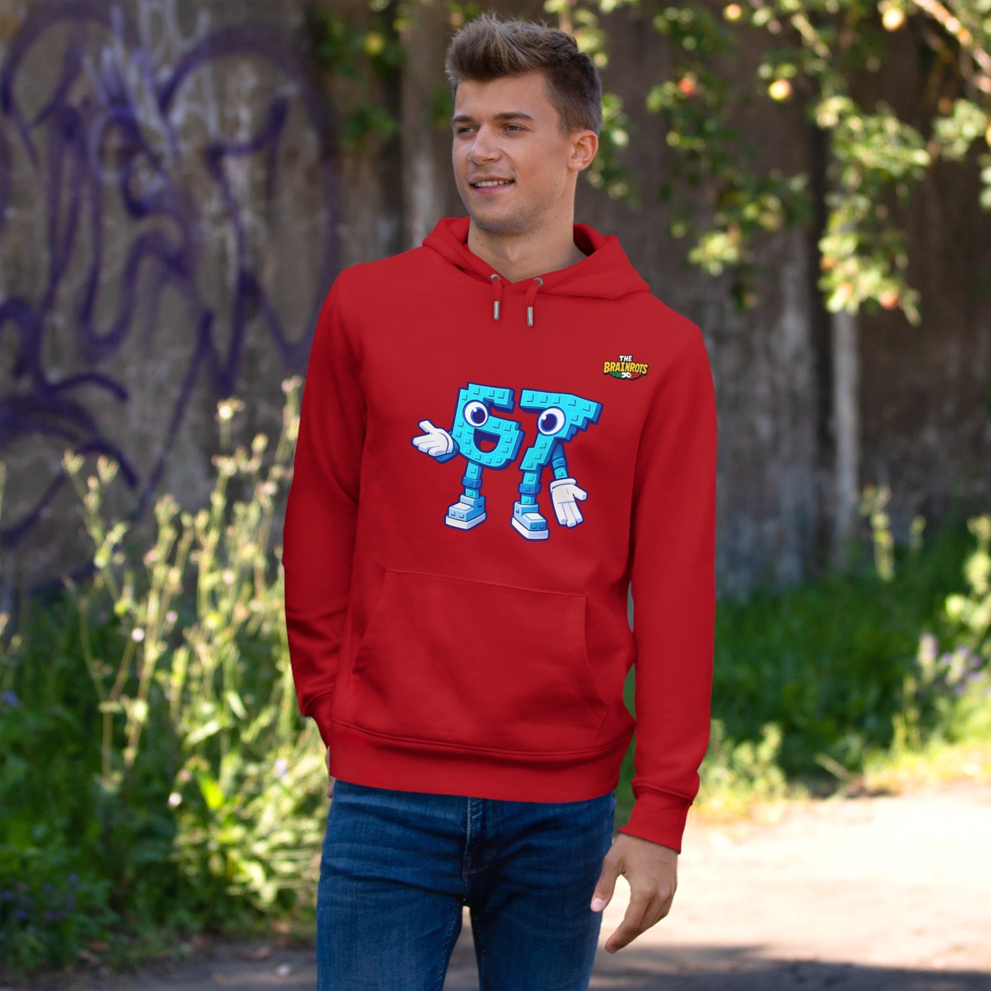 Felpa con Cappuccio unisex The Brainrtos 67 Six Seven #1 - King Graphic Hoodie — Cute Blue 97 Character Streetwear Sweatshirt