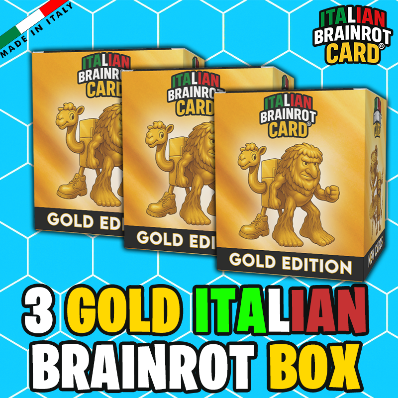 Box "GOLD" ITALIAN BRAINROT CARD ® da 12 Carte - Gioco di Carte Collezionabili (TCG Ufficiale)