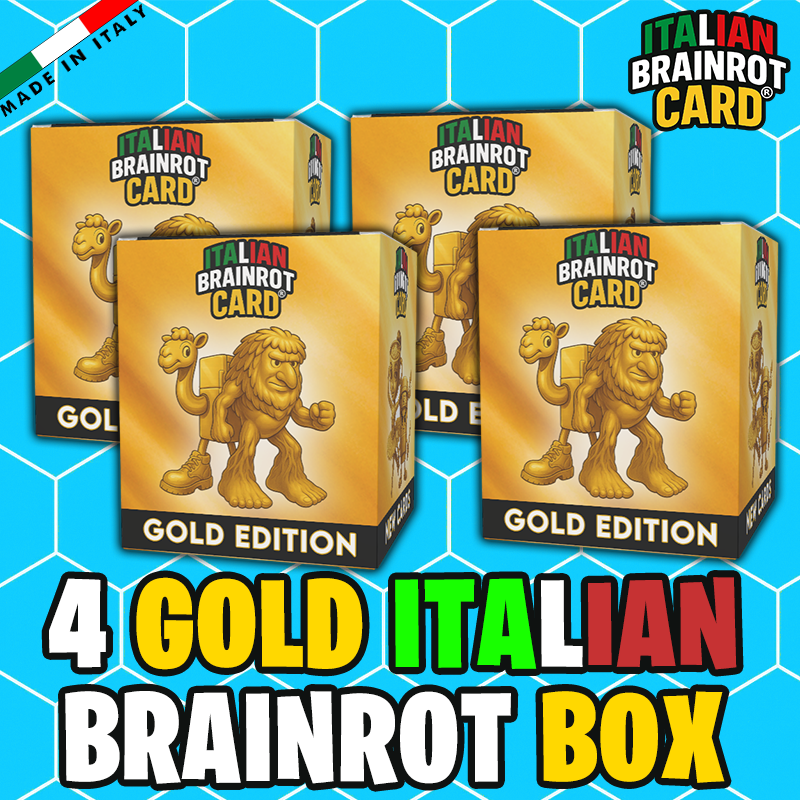 Box "GOLD" ITALIAN BRAINROT CARD ® da 12 Carte - Gioco di Carte Collezionabili (TCG Ufficiale)