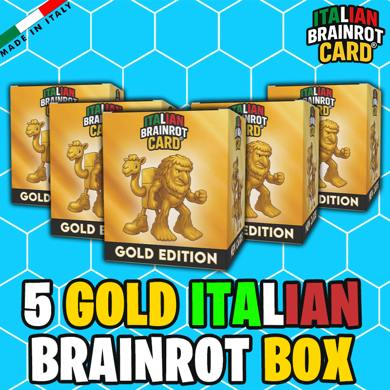 Box "GOLD" ITALIAN BRAINROT CARD ® da 12 Carte - Gioco di Carte Collezionabili (TCG Ufficiale)