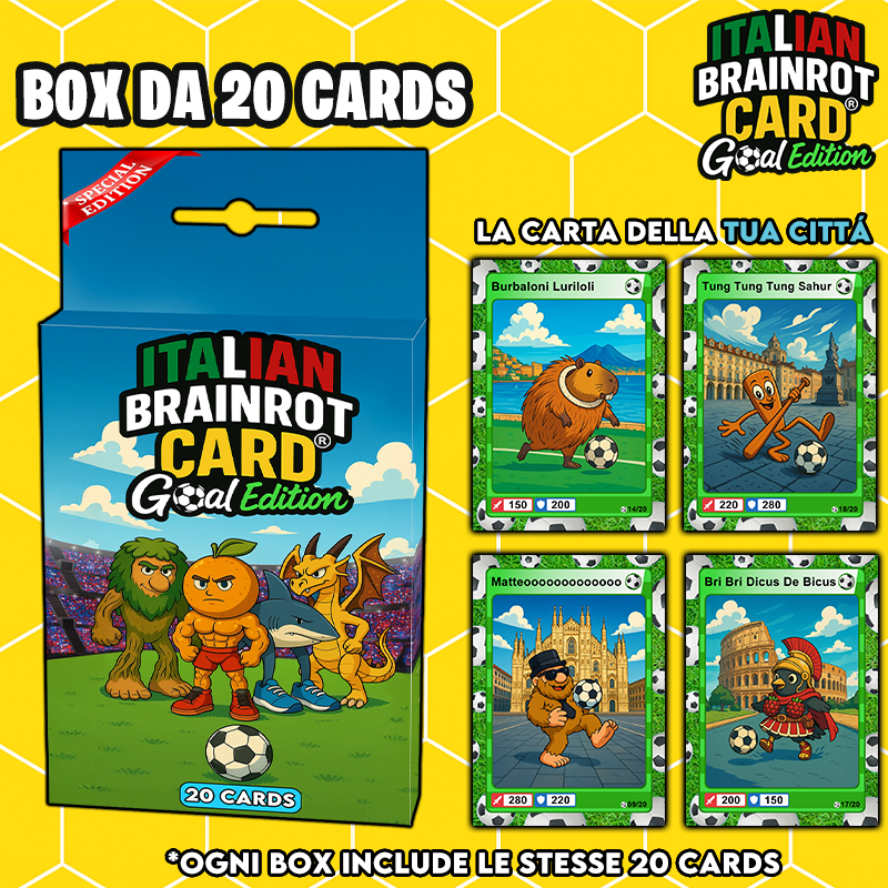 Box da 20 Cards - Italian Brainrot Card® "Goal Editon" 2025/26
