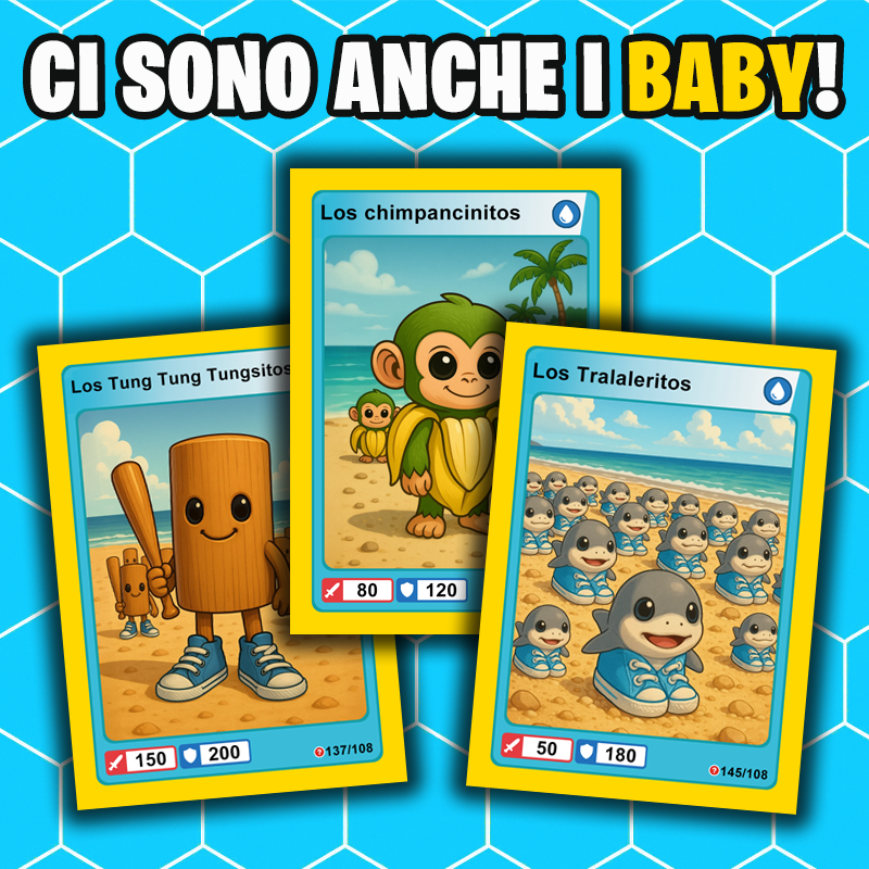 Bustina "GOLD" ITALIAN BRAINROT CARD ® da 12 Carte - Gioco di Carte Collezionabili (TCG Ufficiale)