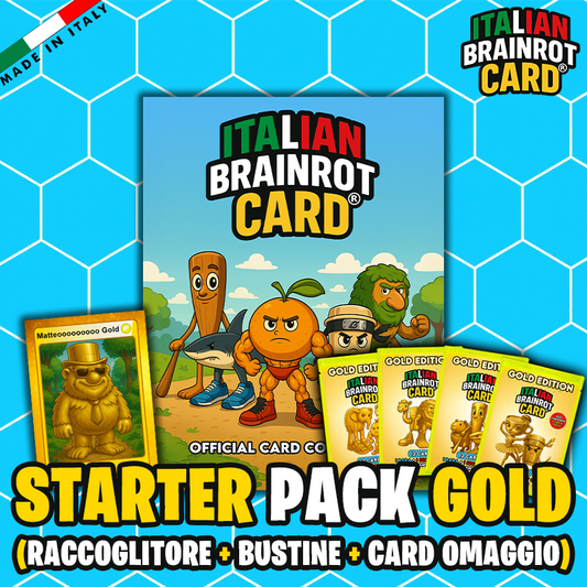 Starter Pack "GOLD" Raccoglitore di Carte - Italian Brainrot Card® Official TCG