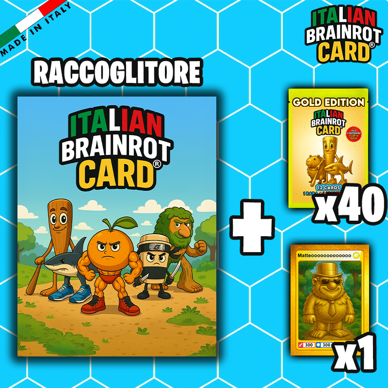 Starter Pack "GOLD" Raccoglitore di Carte - Italian Brainrot Card® Official TCG