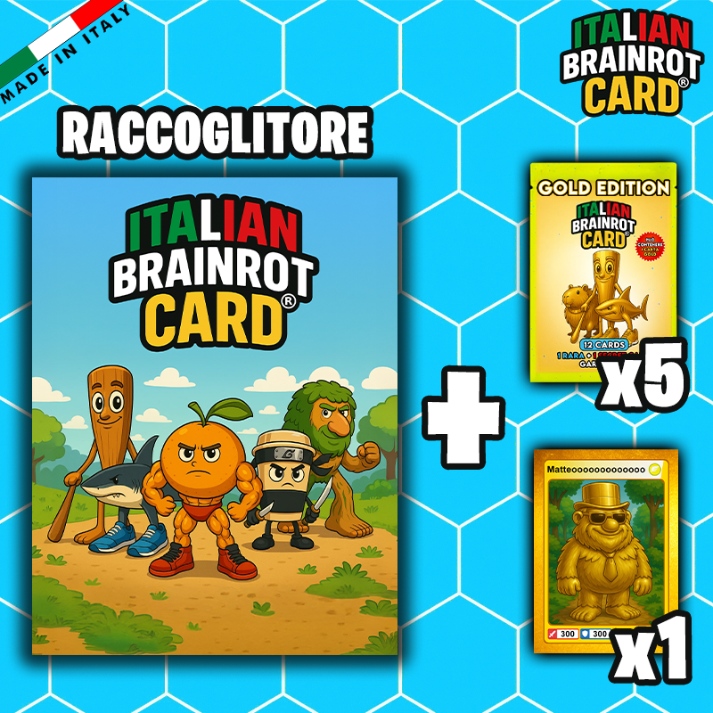 Starter Pack "GOLD" Raccoglitore di Carte - Italian Brainrot Card® Official TCG