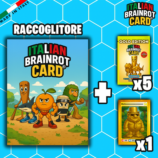 Starter Pack "GOLD" Raccoglitore di Carte - Italian Brainrot Card® Official TCG