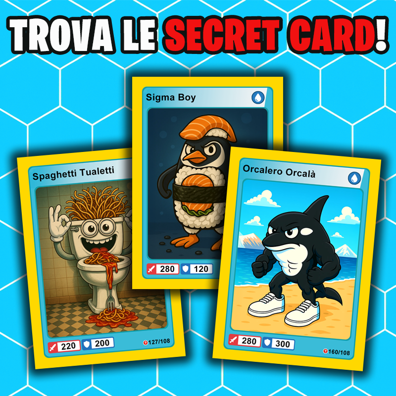 Bustina "GOLD" ITALIAN BRAINROT CARD ® da 12 Carte - Gioco di Carte Collezionabili (TCG Ufficiale)