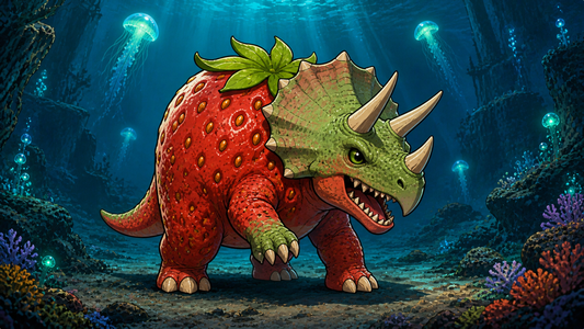 🍓🦖 Fragolisauri Feroci – I Guardiani Aggressivi dell’Abisso