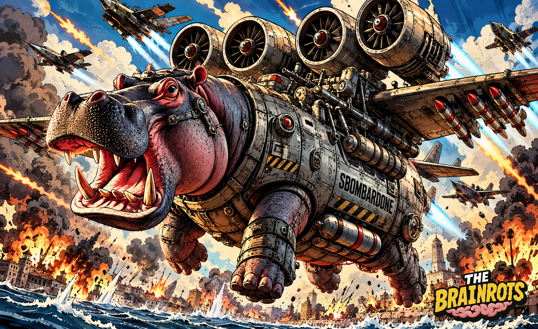 🦛🤖 Ippobardo Sbombardone – Il gigantesco ippopotamo corazzato degli Italian Brainrot