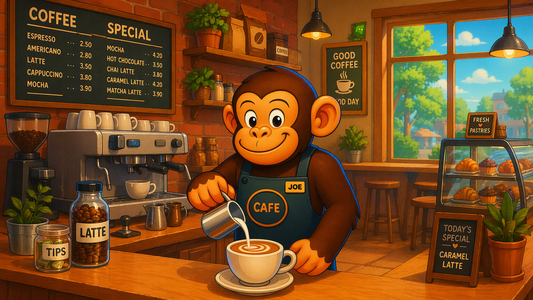☕🐒 Chimpanzini Capuccini – Il Barista del Caos Aromatico