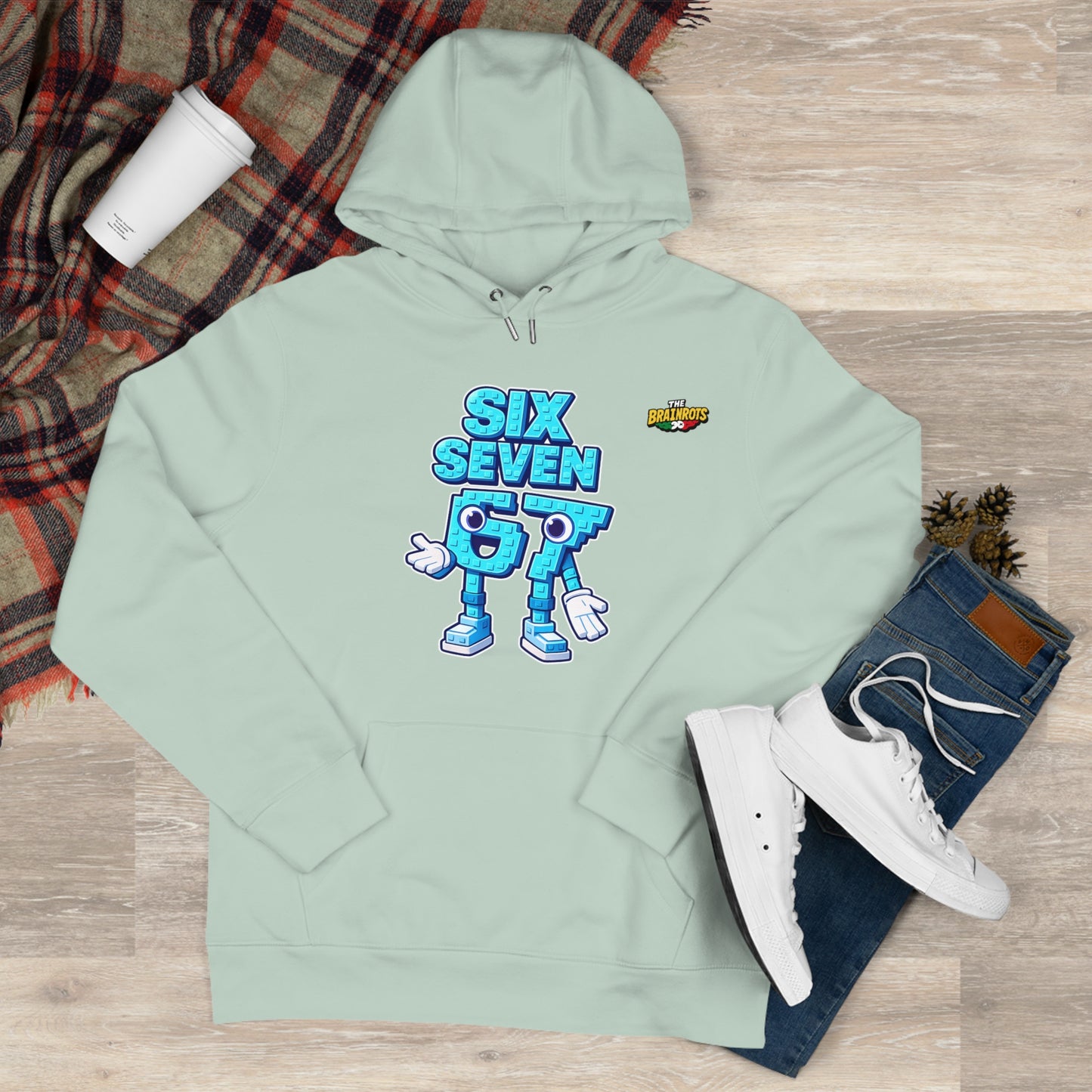 Felpa con Cappuccio unisex The Brainrtos 67 Six Seven #2 - King Graphic Hoodie — Cute Blue 97 Character Streetwear Sweatshirt