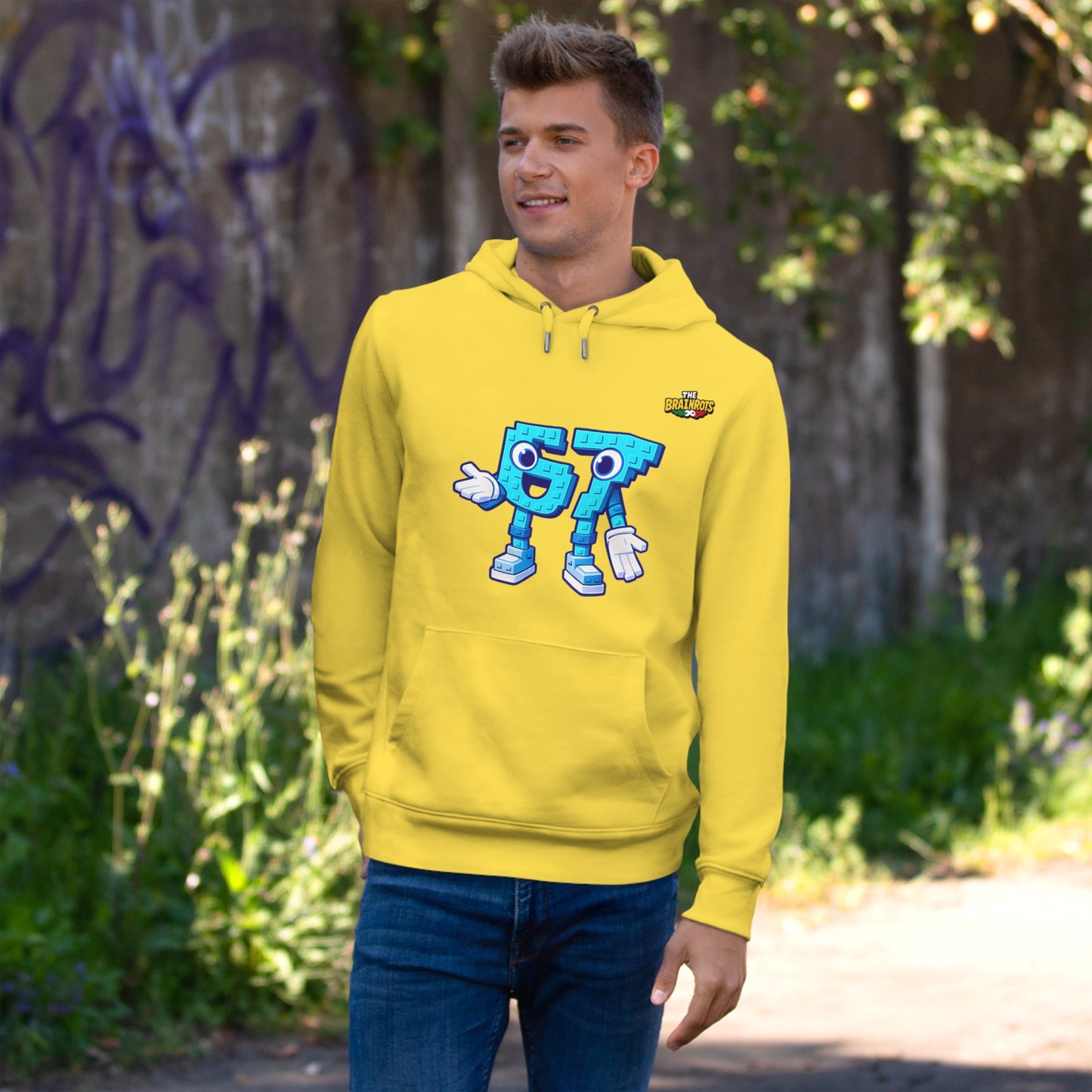 Felpa con Cappuccio unisex The Brainrtos 67 Six Seven #1 - King Graphic Hoodie — Cute Blue 97 Character Streetwear Sweatshirt