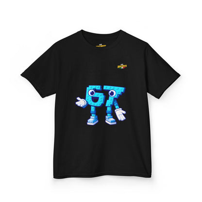 T-Shirt Bambini Collezione The Brainrots 67 Six Seven #1 - Kids Tee - Playful Blue Cartoon '97' Character Graphic