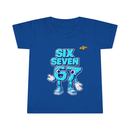 Copy of T-Shirt Prima Infanzia - Collezione The Brainrot 67 Six Seven #2 — Cute Blue Block Letter Character (G) Kids Tee