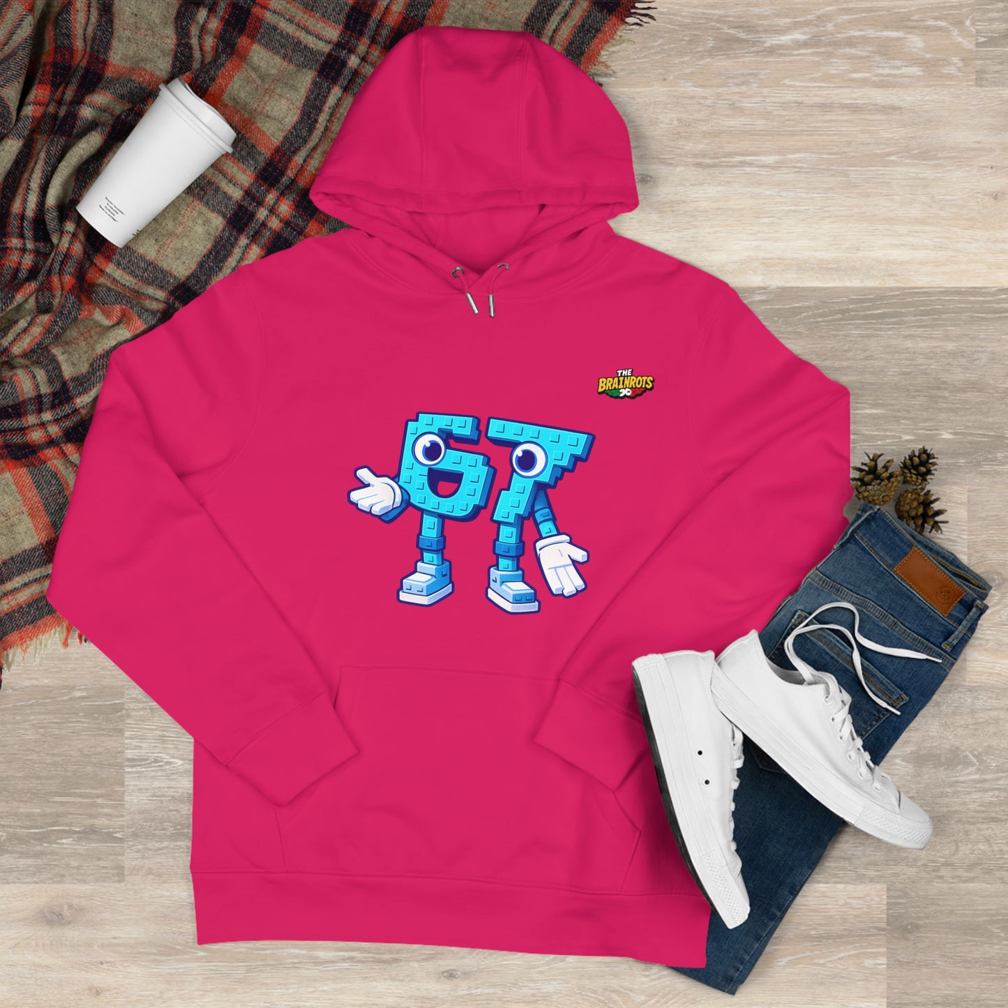 Felpa con Cappuccio unisex The Brainrtos 67 Six Seven #1 - King Graphic Hoodie — Cute Blue 97 Character Streetwear Sweatshirt