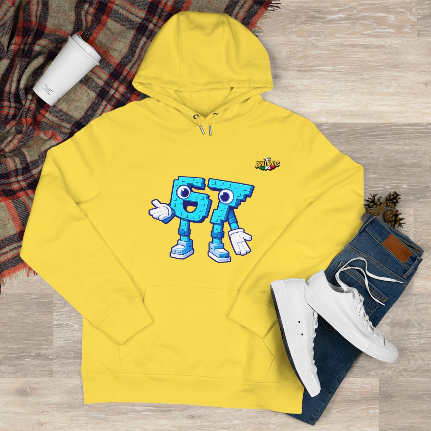 Felpa con Cappuccio unisex The Brainrtos 67 Six Seven #1 - King Graphic Hoodie — Cute Blue 97 Character Streetwear Sweatshirt
