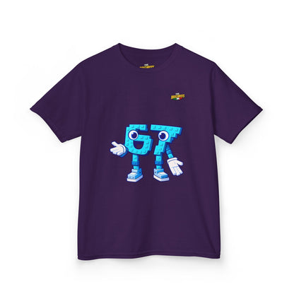 T-Shirt Bambini Collezione The Brainrots 67 Six Seven #1 - Kids Tee - Playful Blue Cartoon '97' Character Graphic