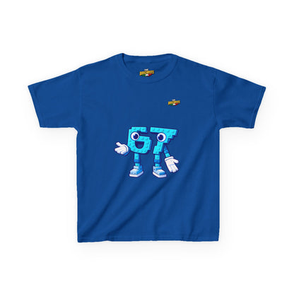 T-Shirt Bambini Collezione The Brainrots 67 Six Seven #1 - Kids Tee - Playful Blue Cartoon '97' Character Graphic