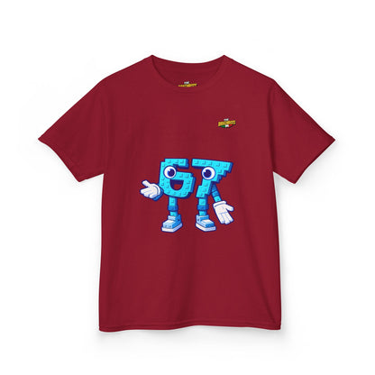 T-Shirt Bambini Collezione The Brainrots 67 Six Seven #1 - Kids Tee - Playful Blue Cartoon '97' Character Graphic