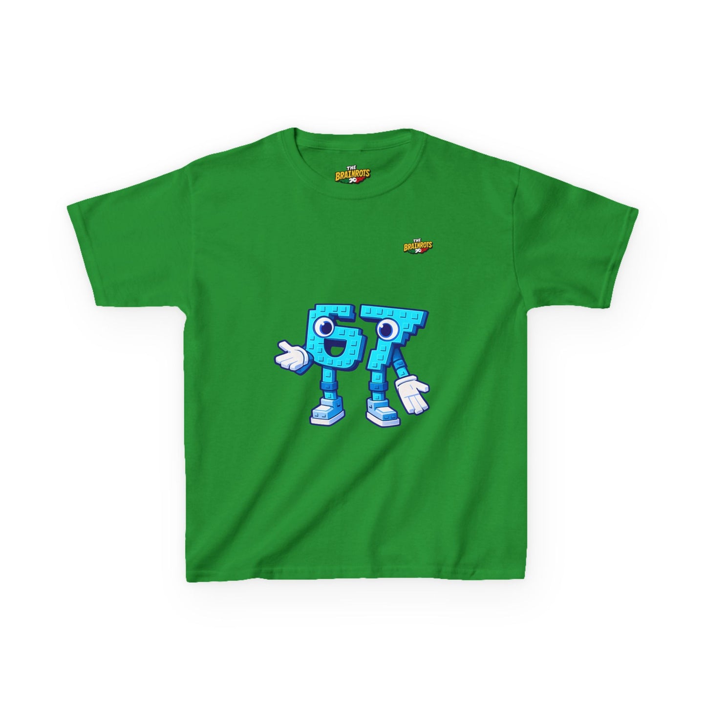 T-Shirt Bambini Collezione The Brainrots 67 Six Seven #1 - Kids Tee - Playful Blue Cartoon '97' Character Graphic