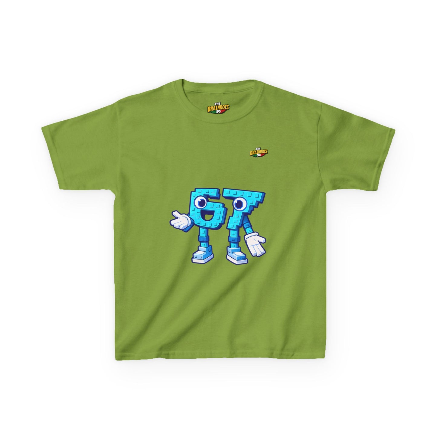 T-Shirt Bambini Collezione The Brainrots 67 Six Seven #1 - Kids Tee - Playful Blue Cartoon '97' Character Graphic