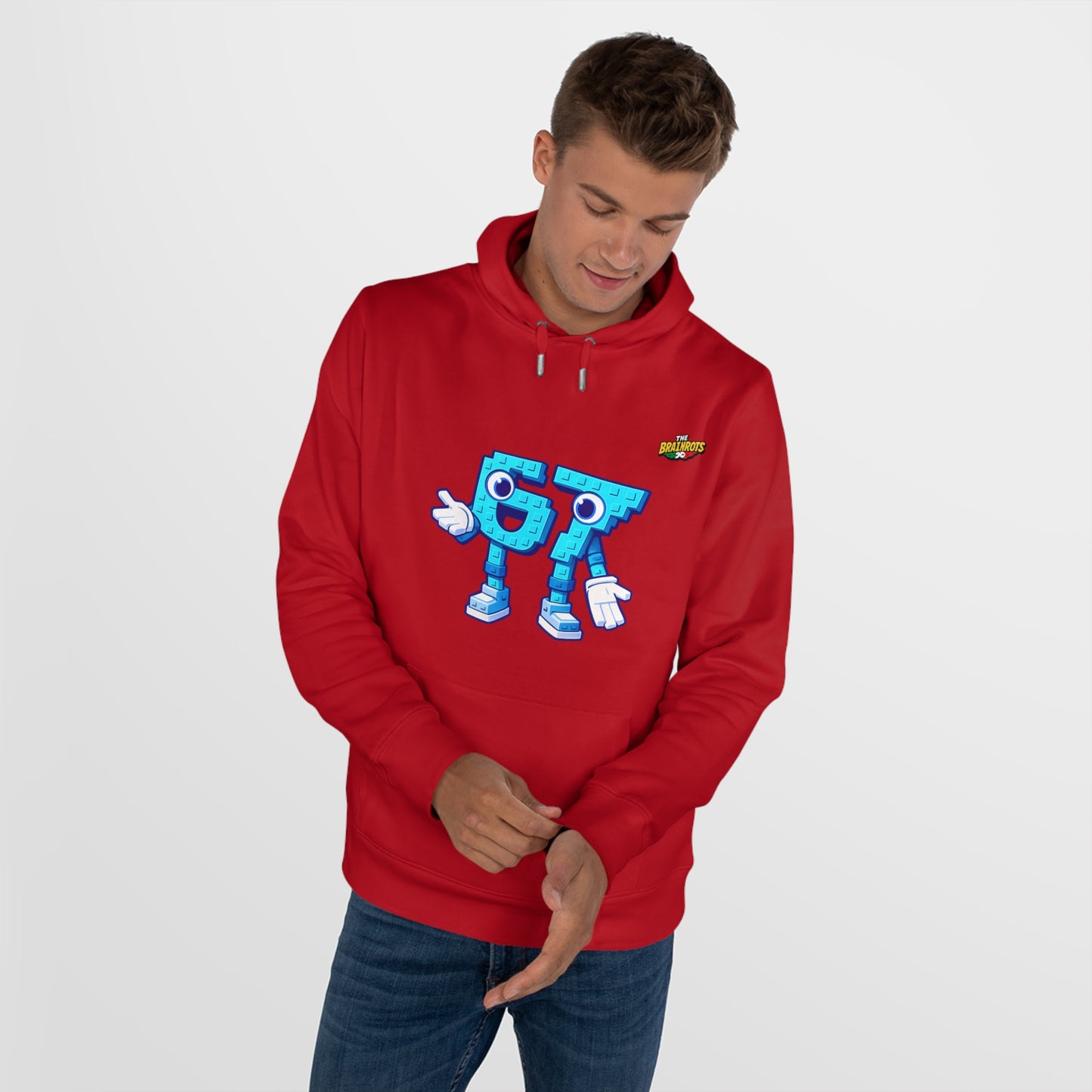Felpa con Cappuccio unisex The Brainrtos 67 Six Seven #1 - King Graphic Hoodie — Cute Blue 97 Character Streetwear Sweatshirt