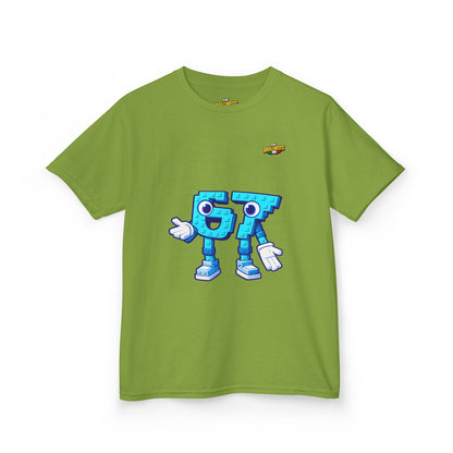 T-Shirt Bambini Collezione The Brainrots 67 Six Seven #1 - Kids Tee - Playful Blue Cartoon '97' Character Graphic