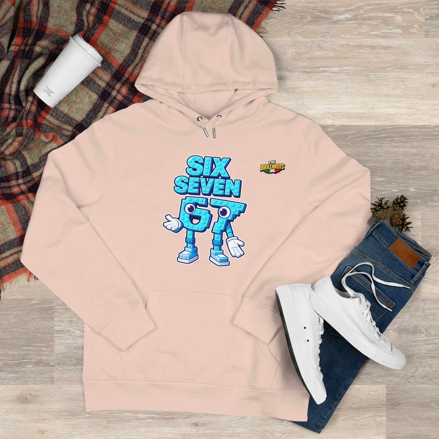 Felpa con Cappuccio unisex The Brainrtos 67 Six Seven #2 - King Graphic Hoodie — Cute Blue 97 Character Streetwear Sweatshirt