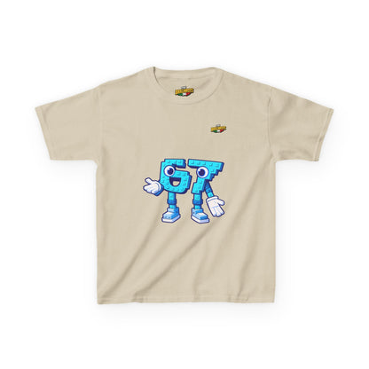 T-Shirt Bambini Collezione The Brainrots 67 Six Seven #1 - Kids Tee - Playful Blue Cartoon '97' Character Graphic