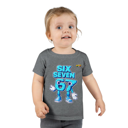 Copy of T-Shirt Prima Infanzia - Collezione The Brainrot 67 Six Seven #2 — Cute Blue Block Letter Character (G) Kids Tee