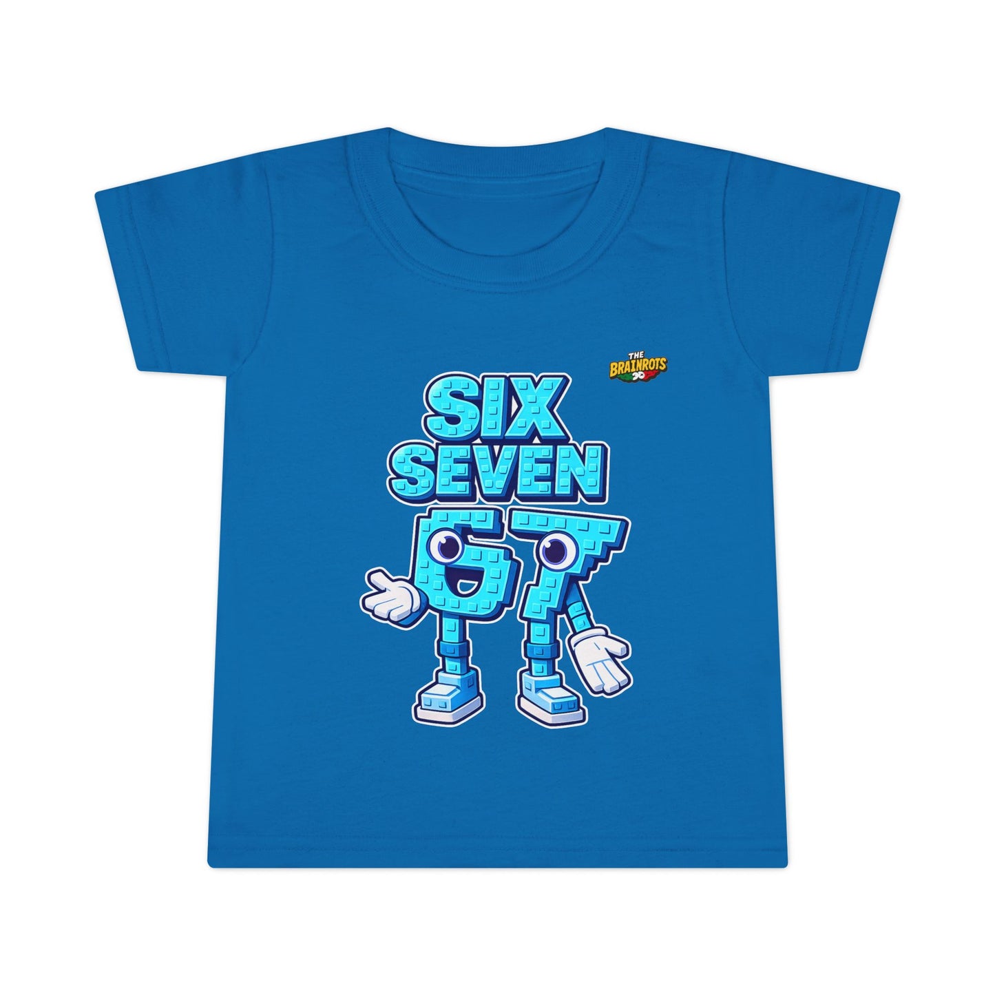 Copy of T-Shirt Prima Infanzia - Collezione The Brainrot 67 Six Seven #2 — Cute Blue Block Letter Character (G) Kids Tee