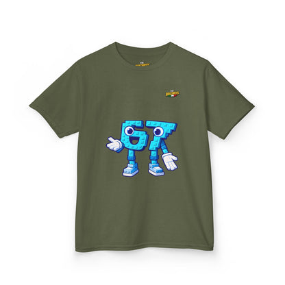T-Shirt Bambini Collezione The Brainrots 67 Six Seven #1 - Kids Tee - Playful Blue Cartoon '97' Character Graphic