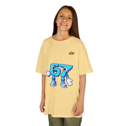 T-Shirt Bambini Collezione The Brainrots 67 Six Seven #1 - Kids Tee - Playful Blue Cartoon '97' Character Graphic