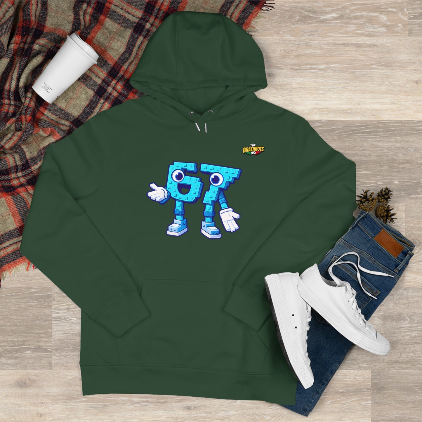 Felpa con Cappuccio unisex The Brainrtos 67 Six Seven #1 - King Graphic Hoodie — Cute Blue 97 Character Streetwear Sweatshirt