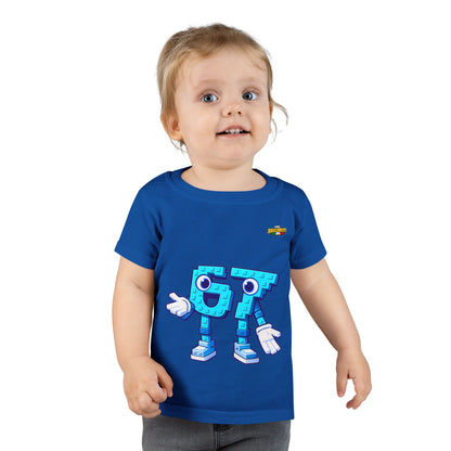 T-Shirt Prima Infanzia - Collezione The Brainrot 67 Six Seven #1 - Cute Blue Block Letter Character (G) Kids Tee