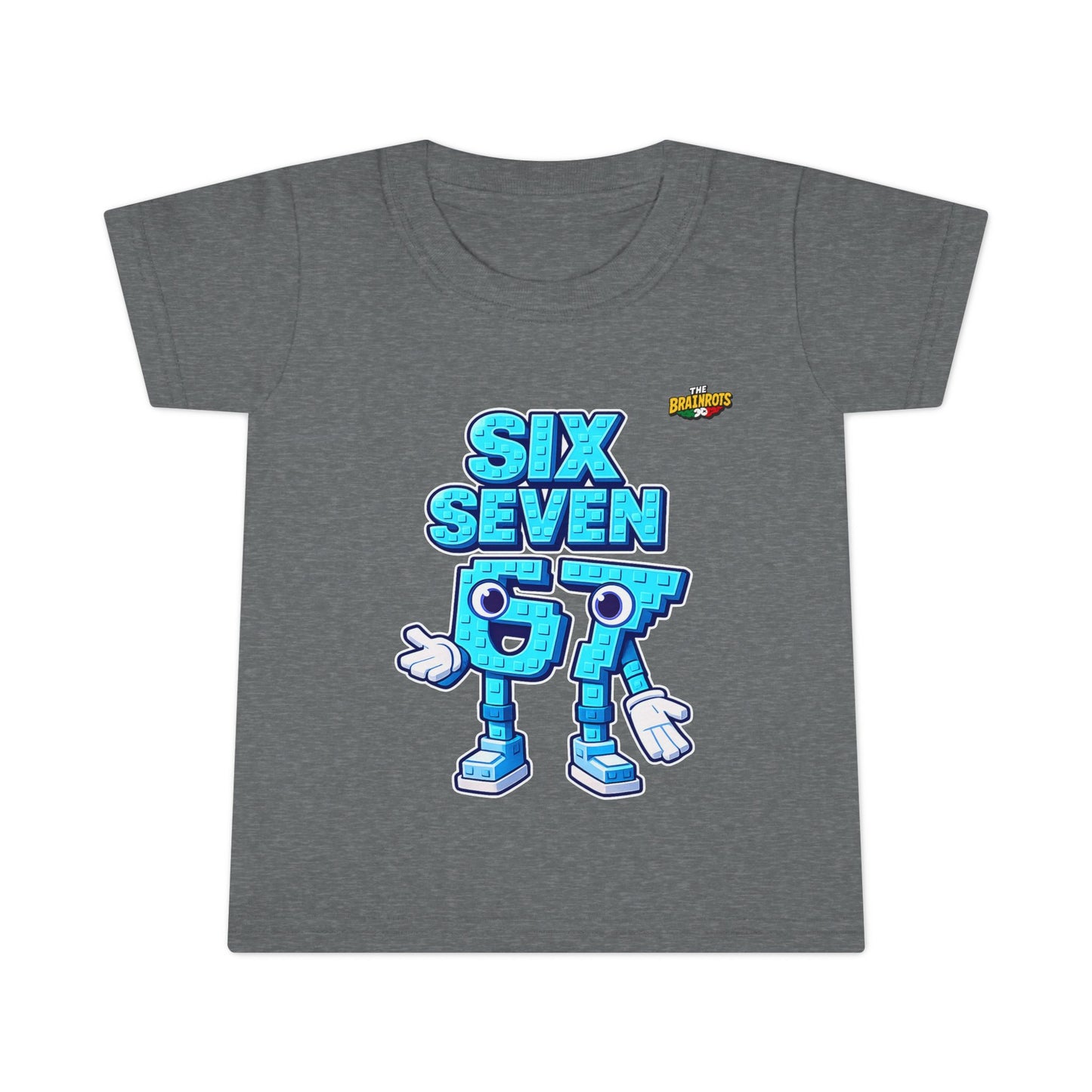 Copy of T-Shirt Prima Infanzia - Collezione The Brainrot 67 Six Seven #2 — Cute Blue Block Letter Character (G) Kids Tee