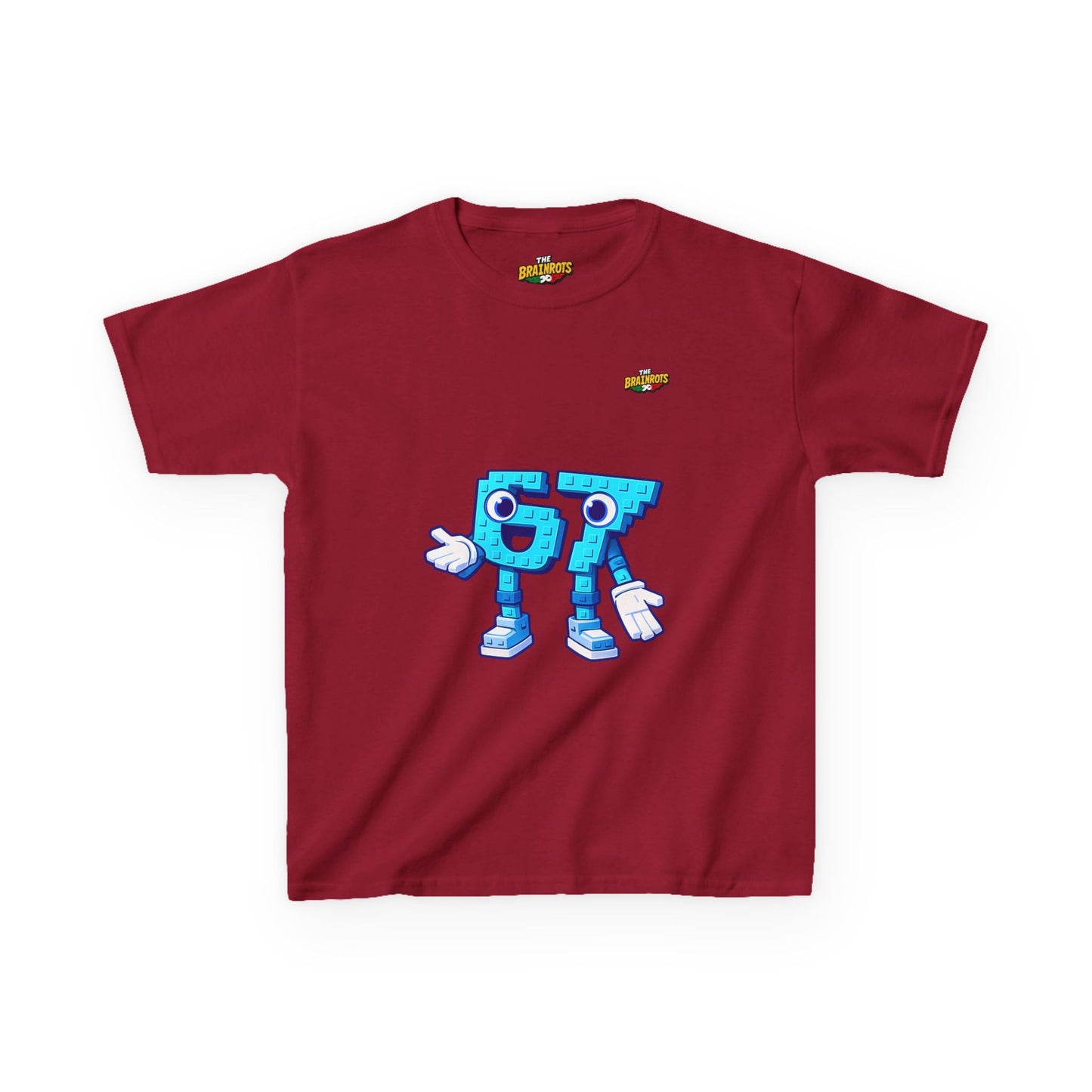 T-Shirt Bambini Collezione The Brainrots 67 Six Seven #1 - Kids Tee - Playful Blue Cartoon '97' Character Graphic