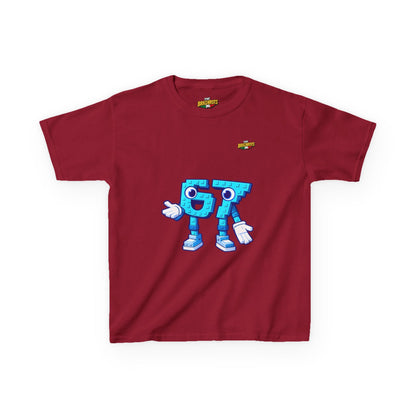 T-Shirt Bambini Collezione The Brainrots 67 Six Seven #1 - Kids Tee - Playful Blue Cartoon '97' Character Graphic