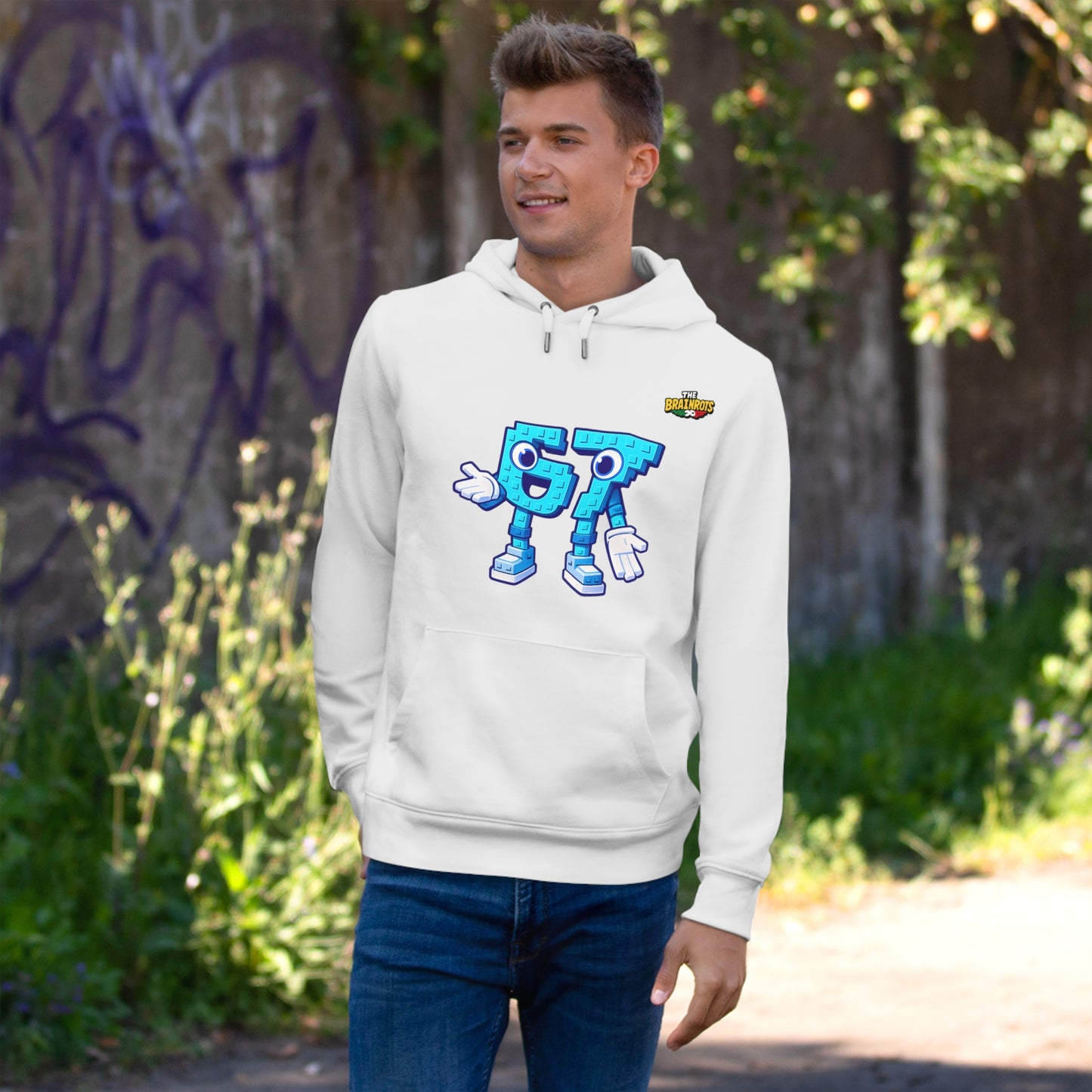 Felpa con Cappuccio unisex The Brainrtos 67 Six Seven #1 - King Graphic Hoodie — Cute Blue 97 Character Streetwear Sweatshirt