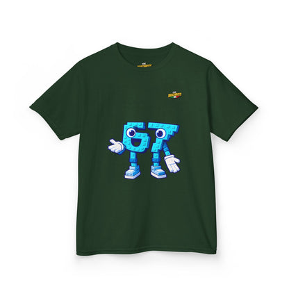 T-Shirt Bambini Collezione The Brainrots 67 Six Seven #1 - Kids Tee - Playful Blue Cartoon '97' Character Graphic