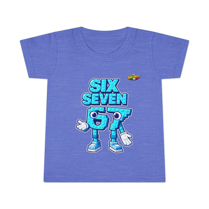 Copy of T-Shirt Prima Infanzia - Collezione The Brainrot 67 Six Seven #2 — Cute Blue Block Letter Character (G) Kids Tee