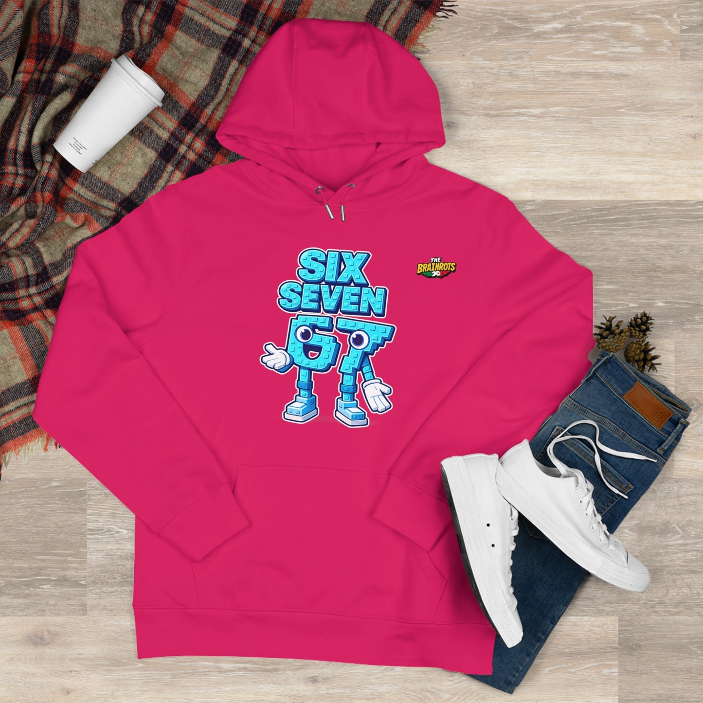 Felpa con Cappuccio unisex The Brainrtos 67 Six Seven #2 - King Graphic Hoodie — Cute Blue 97 Character Streetwear Sweatshirt