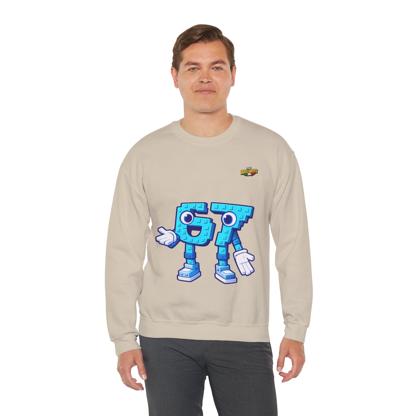 Felpa senza Cappuccio unisex The Brainrtos 67 Six Seven #1 - Retro Pixel '97' Crewneck Sweatshirt