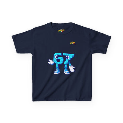 T-Shirt Bambini Collezione The Brainrots 67 Six Seven #1 - Kids Tee - Playful Blue Cartoon '97' Character Graphic