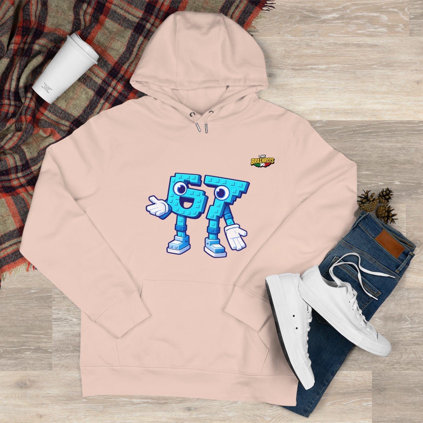 Felpa con Cappuccio unisex The Brainrtos 67 Six Seven #1 - King Graphic Hoodie — Cute Blue 97 Character Streetwear Sweatshirt