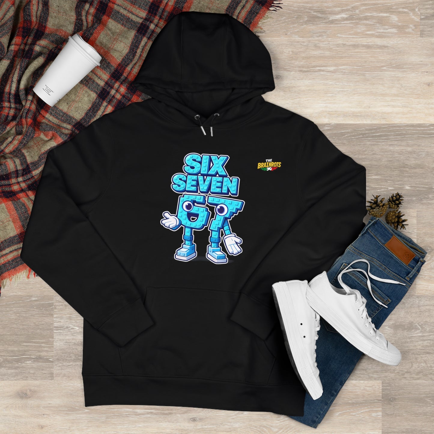 Felpa con Cappuccio unisex The Brainrtos 67 Six Seven #2 - King Graphic Hoodie — Cute Blue 97 Character Streetwear Sweatshirt