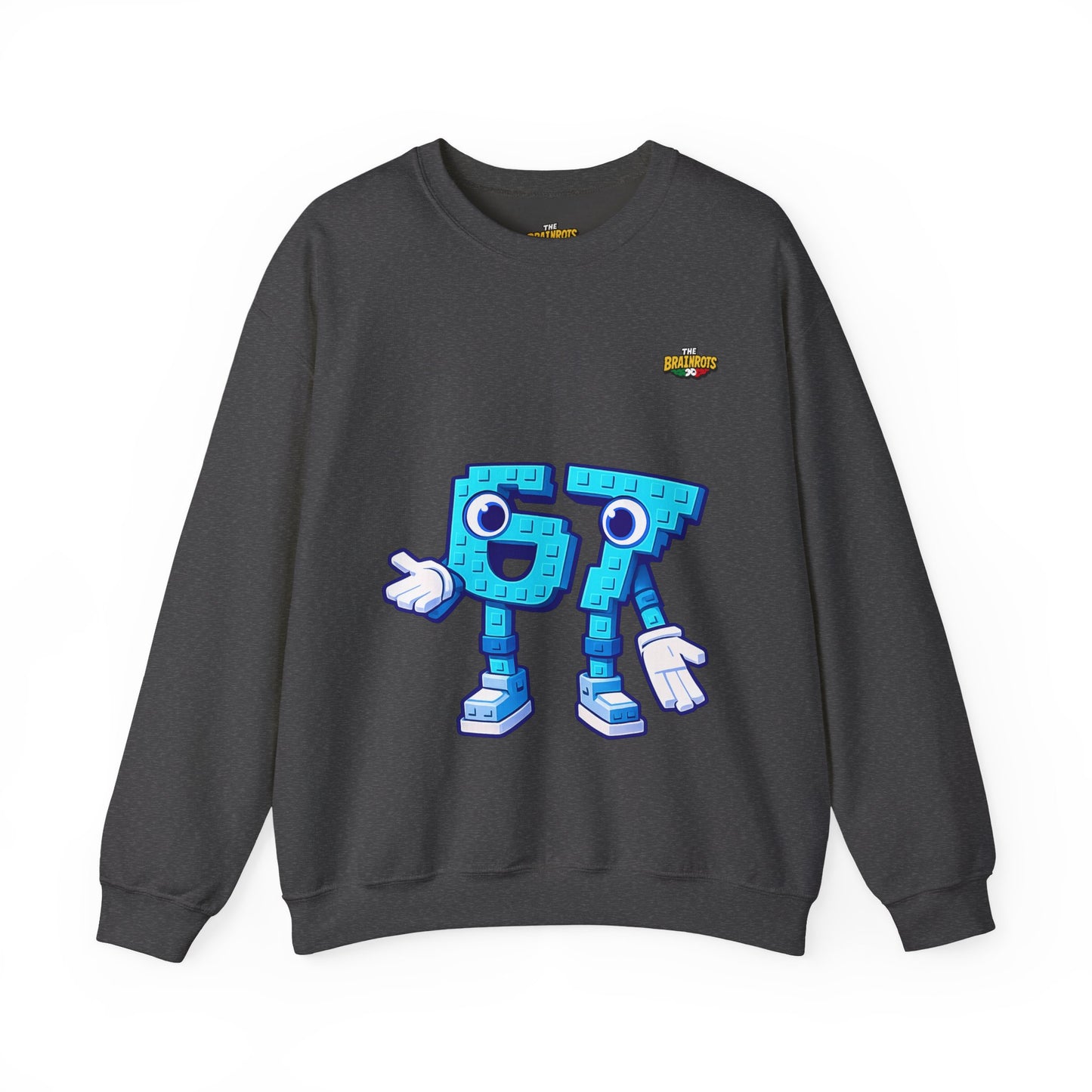 Felpa senza Cappuccio unisex The Brainrtos 67 Six Seven #1 - Retro Pixel '97' Crewneck Sweatshirt