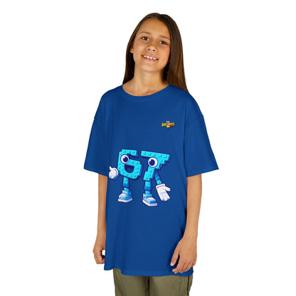 T-Shirt Bambini Collezione The Brainrots 67 Six Seven #1 - Kids Tee - Playful Blue Cartoon '97' Character Graphic