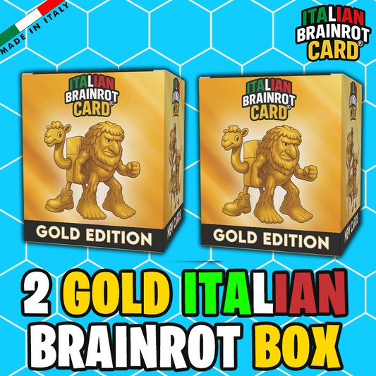 Box "GOLD" ITALIAN BRAINROT CARD ® da 12 Carte - Gioco di Carte Collezionabili (TCG Ufficiale)