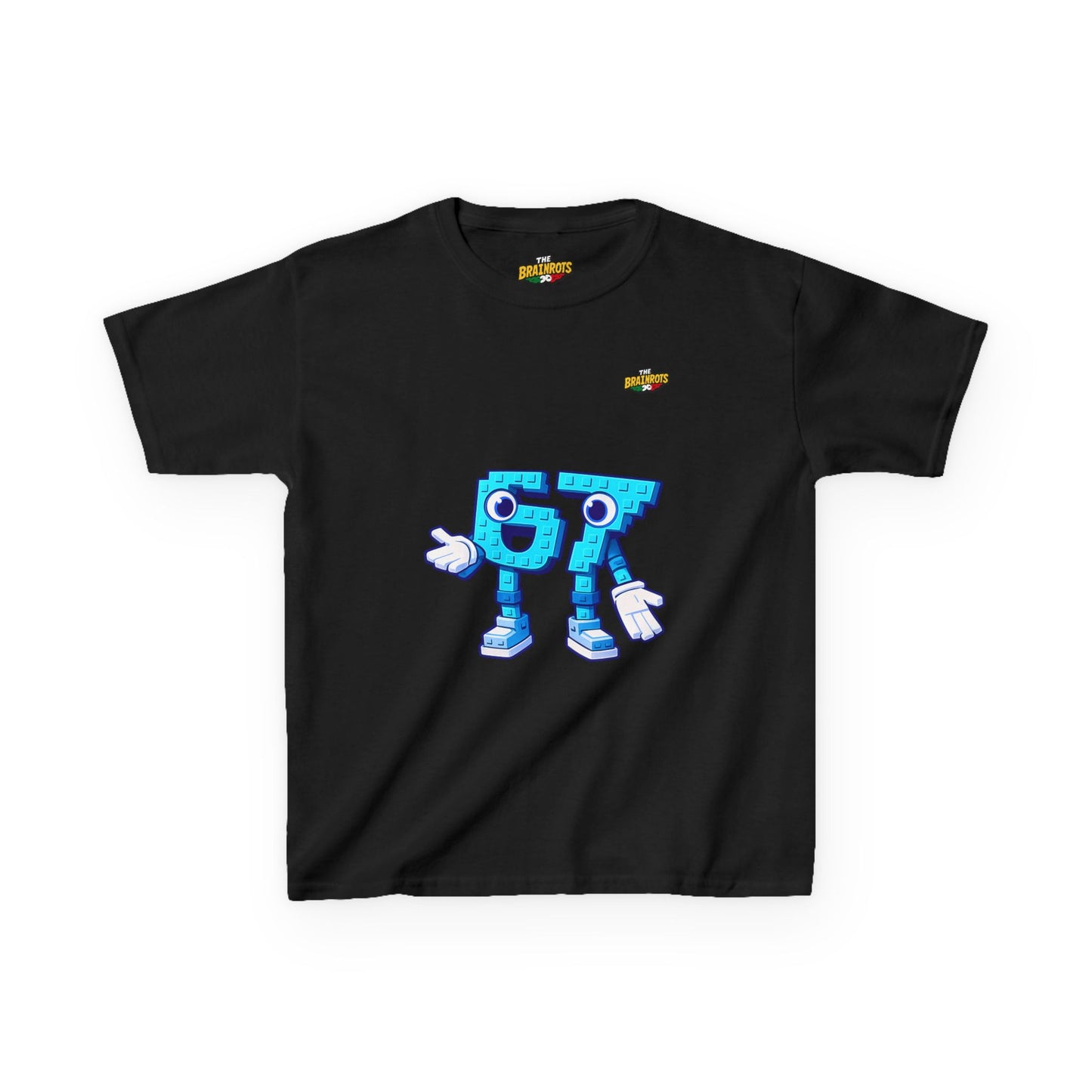 T-Shirt Bambini Collezione The Brainrots 67 Six Seven #1 - Kids Tee - Playful Blue Cartoon '97' Character Graphic